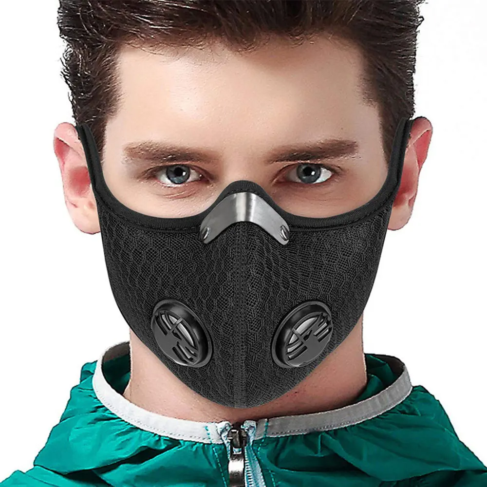 Batfox Biking Mask Carbon With filter PM2.5 Breathable Cycling Trainning Mask Women Men Anti Pollution Dustproof Sport Face Mask