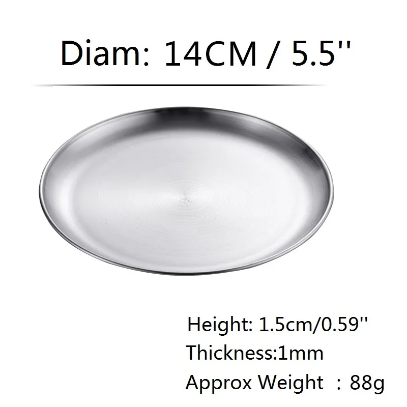 Silver 14cm 5.5inch 1 шт. золотые столовые приборы рождественские десертные тарелки тарелка для фрукта сервировочный лоток для торта скандинавские столовые приборы из нержавеющей стали серебряные столовые приборы - Цвет: Silver 14cm 5.5inch