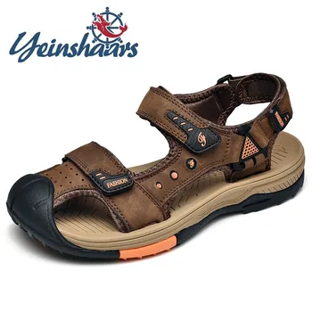 

Men Shoes Casual Sandals Genuine Leather Fashion Trekking Beach Sandal Shoes Male Comfortable Summer Shoes Classic Outdoor Shoes