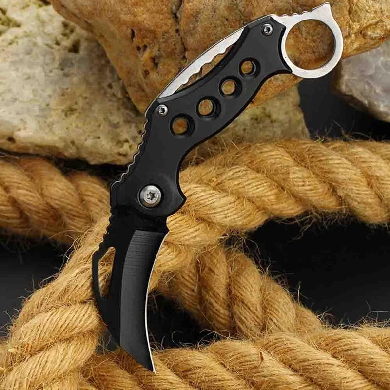 Открытый нож Karambit, охотничьи ножи, тактический нож для выживания, карманный нож для самообороны, походный инструмент, нож-брелок