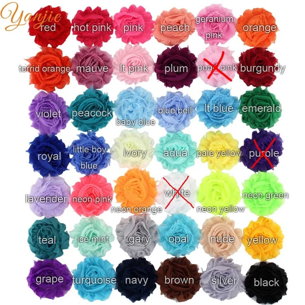 Шикарная потертая шифоновая ткань с цветами шт./лот 100 дюйма аксессуары для волос