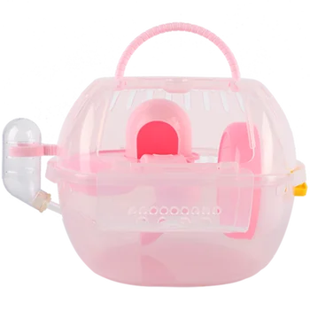 

Small Hamster Cage with Carrying Cage Transparent Double-layer Supplies African Mini Hedgehog Out of The Portable Nest