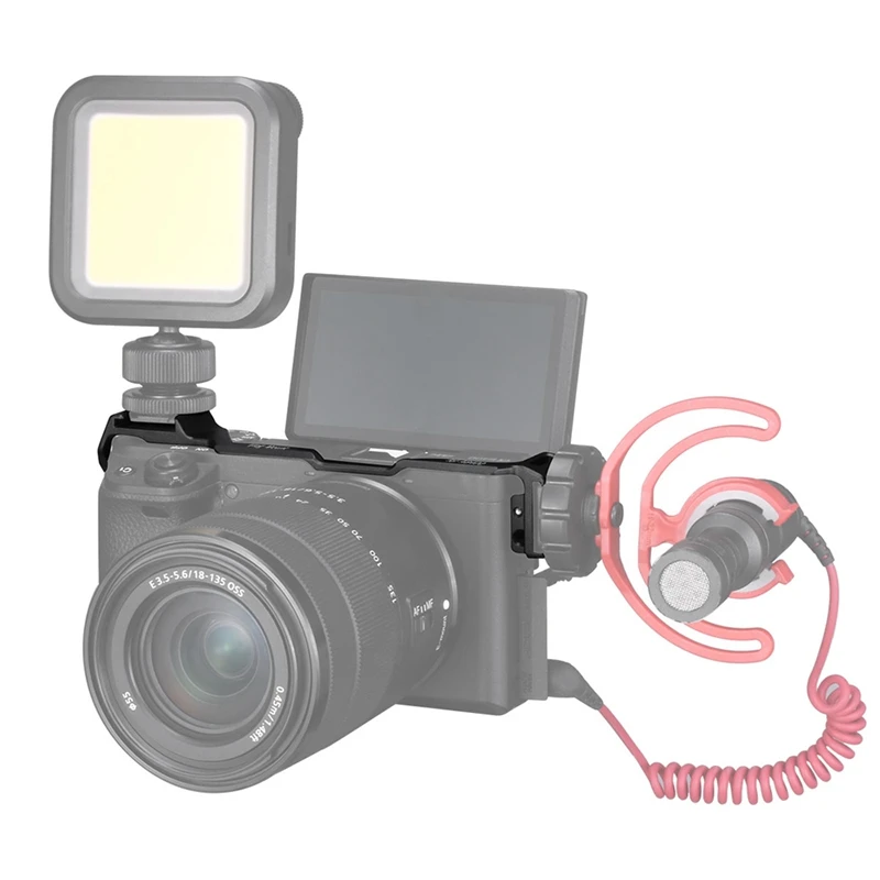 Ulanzi двойной Холодный башмак кронштейн для sony A6400 Профессиональный Vlogging L Пластина удлинитель для микрофона светодиодный светильник видео