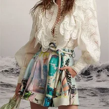 Осень, Новое поступление, цветочный принт, пляжный стиль, праздничные Женские шорты, праздничная одежда