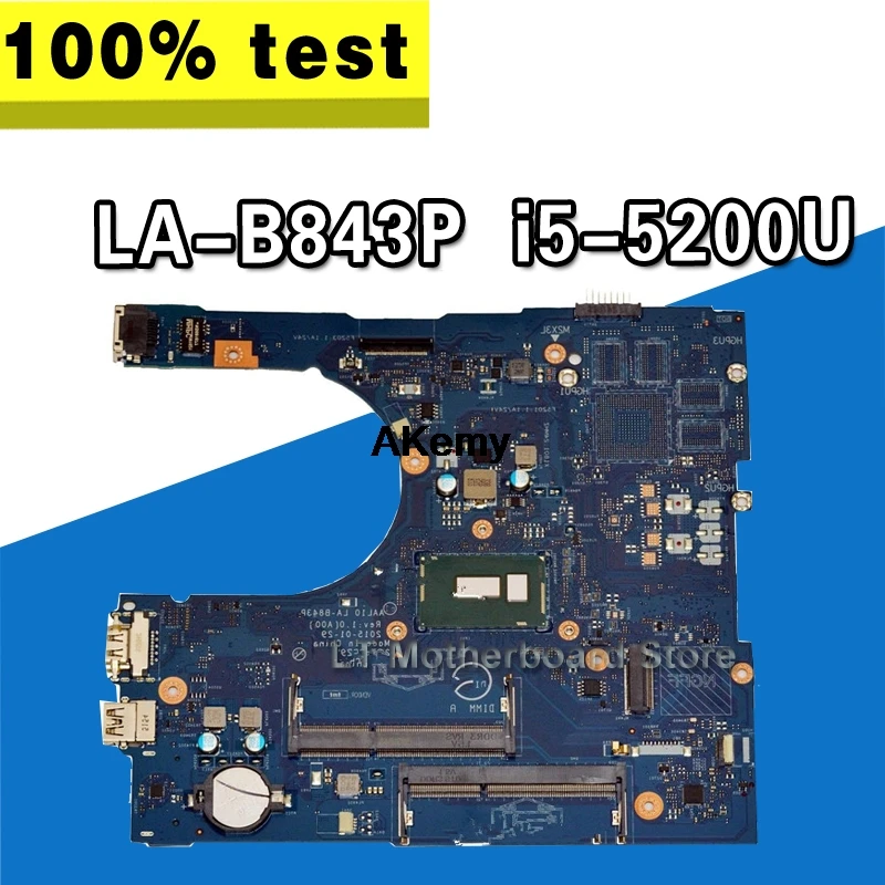 

CN-0FRV68 LA-B843P For Dell Inspiron 5458 5558 5758 W/ i5-5200U 2.2GHz DDR3L SDRAM Laptop Motherboard FRV68 0FRV68