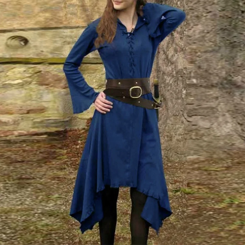 Однотонное винтажное платье миди с длинным рукавом женские хлопковые Необычные