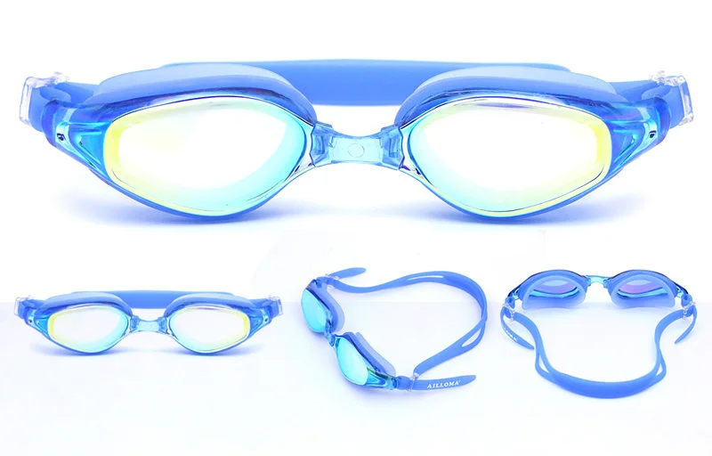 G2900RGBlue AILLOMA профессиональные гальванические водонепроницаемые очки для взрослых Анти-Туман UV400 защита очки Покрытие Зеркальные плавательные очки - Цвет: G2900RGBlue