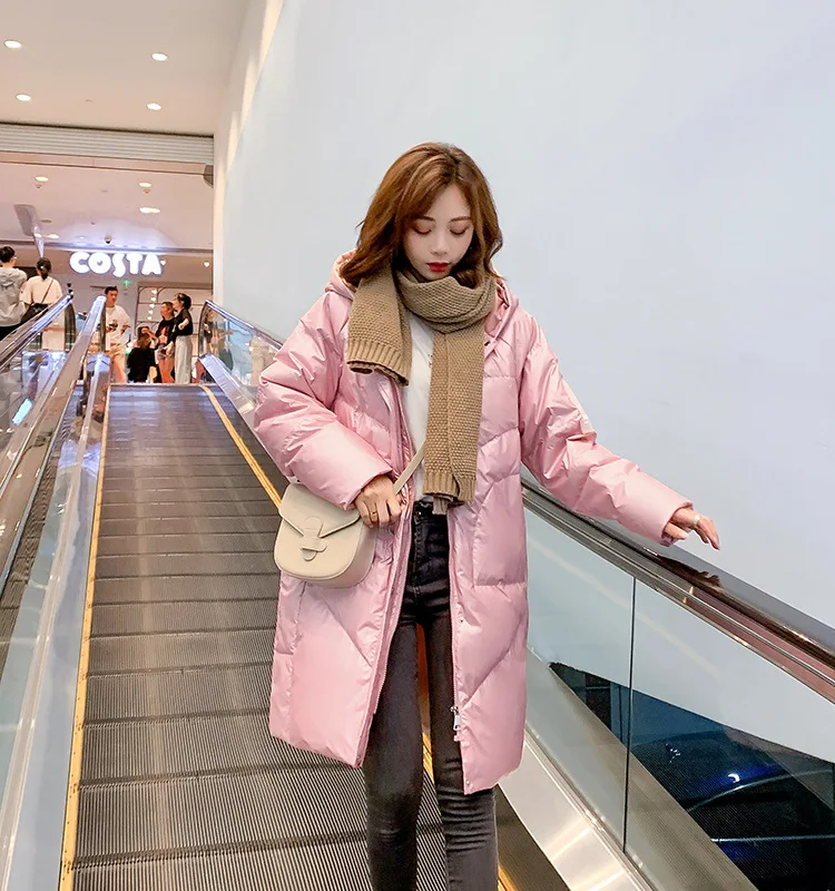 Женское платье стиль корейский стиль Dongdaemun пуховик женский средней длины свободный крой стройнящее плотное пальто горячая распродажа