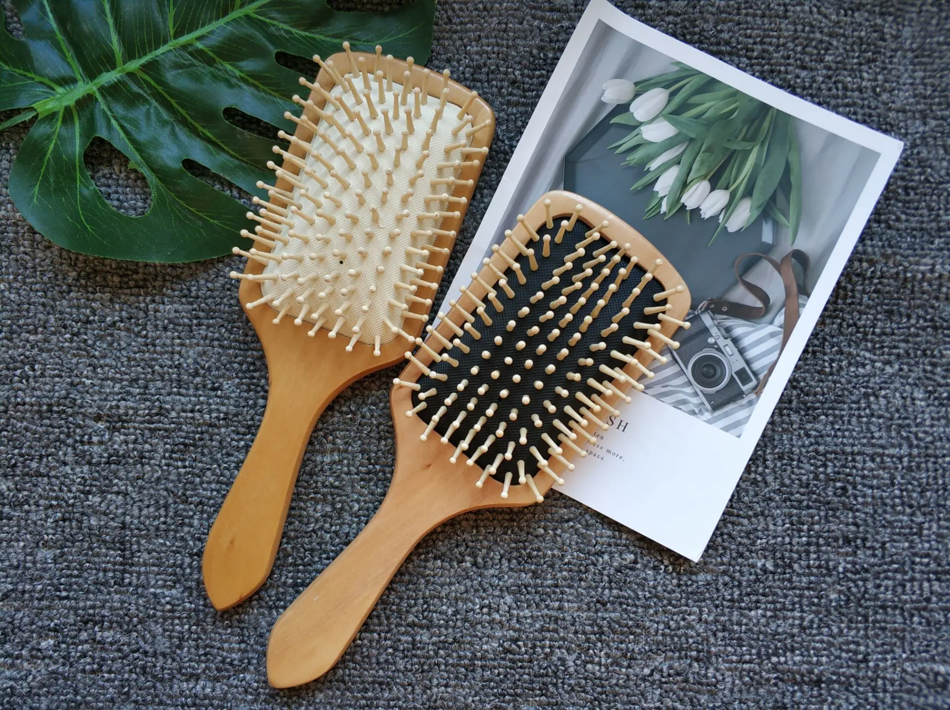 Профессиональная деревянная расческа для волос с подушкой массажная воздушный