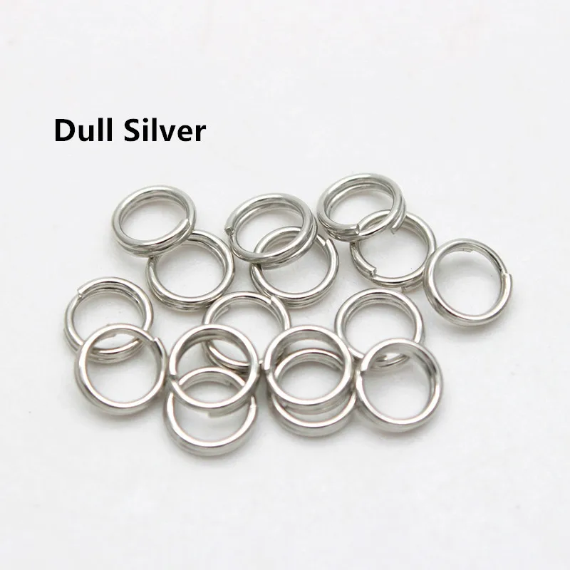 200pcs/lot 4 5 6 8 10mm Double Loops Jump Rings Silver Gold Color Split Rings Connectors For Jewelry Making DIY HK094 - Цвет: Dull silver