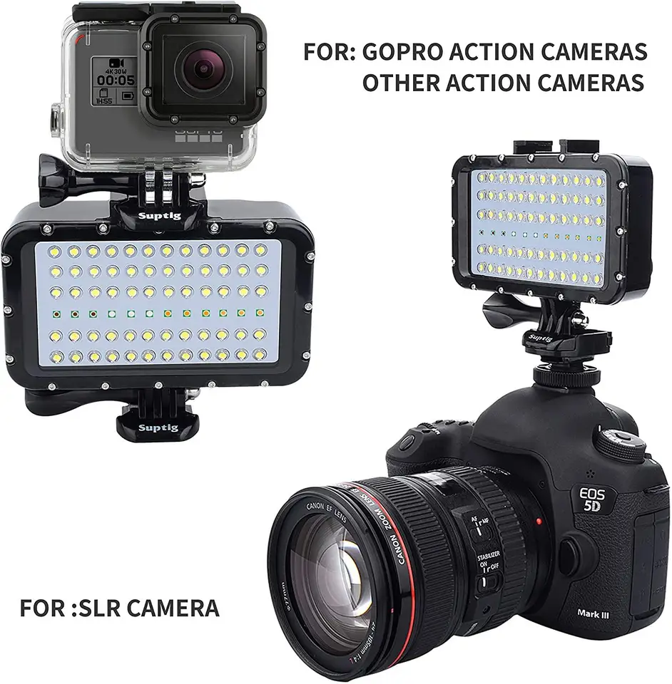 Luce LED Subacquea Compatta - Torcia Per Video E Foto Subacquee Impermeabile Fino A 45m | 3 Modalità - Foto 9