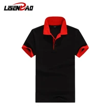 Брендовая мужская рубашка поло с логотипом на заказ, деловая Повседневная однотонная мужская рубашка поло с коротким рукавом, высокое качество, чистый хлопок