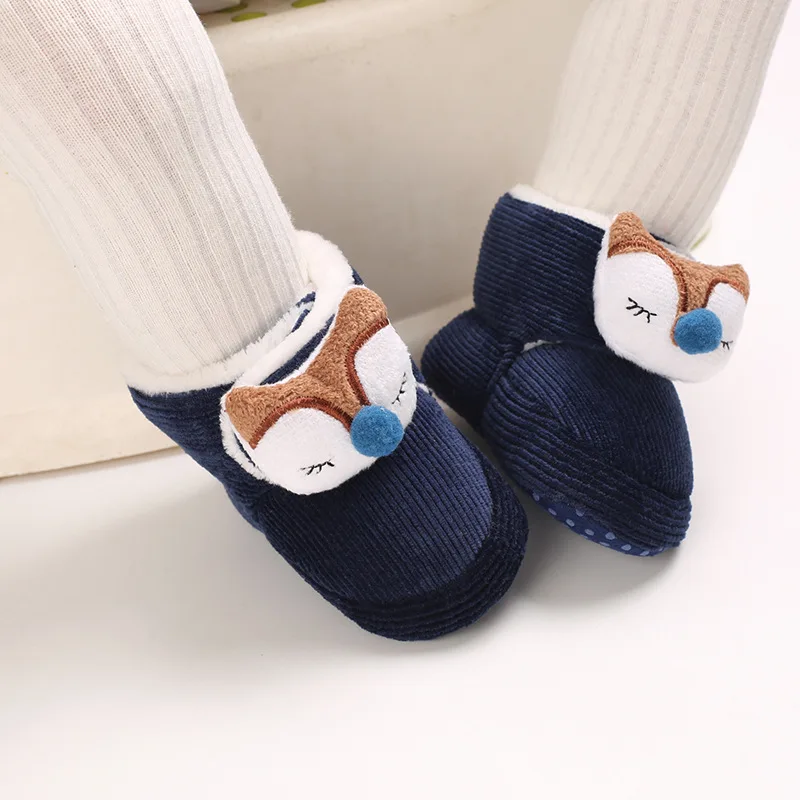 1pair Baby Shoes Snow Boots Warm Soft-soled Toddler Shoes First Walkers Soft-soled Shoes Accessories Non-slip Black Chick Shoes 3
