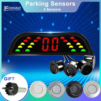 

Wireless Parking Sensor Buzzer Led Ultrasonic Replacement Universal Partronic Auto LED 4 Sensors Kit System Black No Camera Tool