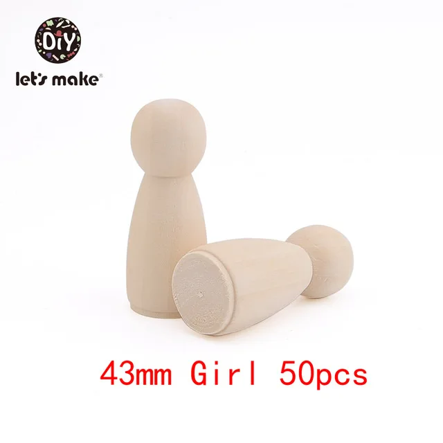 43mm Girl 65/55/43 мм натуральный Un paint ed женский и мужской деревянный колышек куклы тела для DIY искусства и ремесла краски резной резьбы - Цвет: 43mm Girl