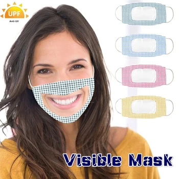 

4pcs Transparent Face Mask Anti-fog Visible Mouth Face Cover Mouth Mask Mouth-muffle Cover Mask for face women Dustproof Cycling