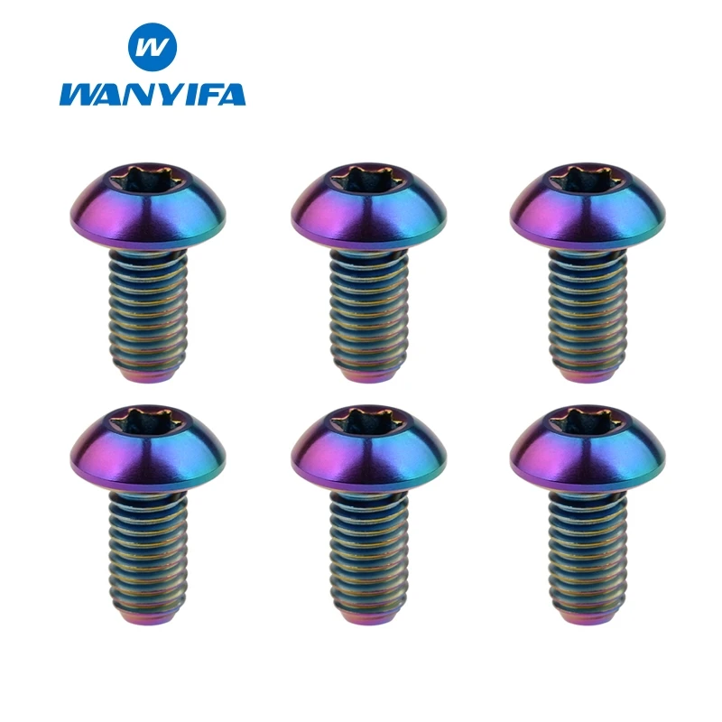 Ваньифа 6 шт. T25 болт с головкой Torx M5x10mm для велосипедного дискового тормоза 5 цветов