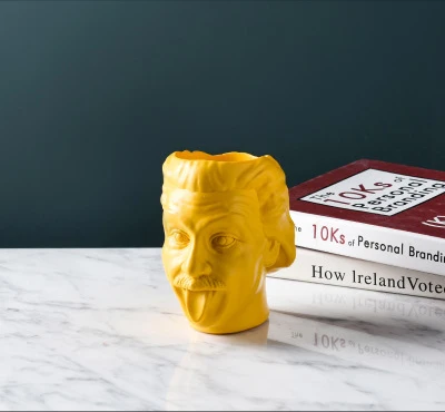 Yellow Современная смола в форме Эйнштейна ваза для цветов Настольный горшок для растений коробка для хранения ручка держатель для дома свадебное украшение инструмент для цветов кашпо - Цвет: Yellow