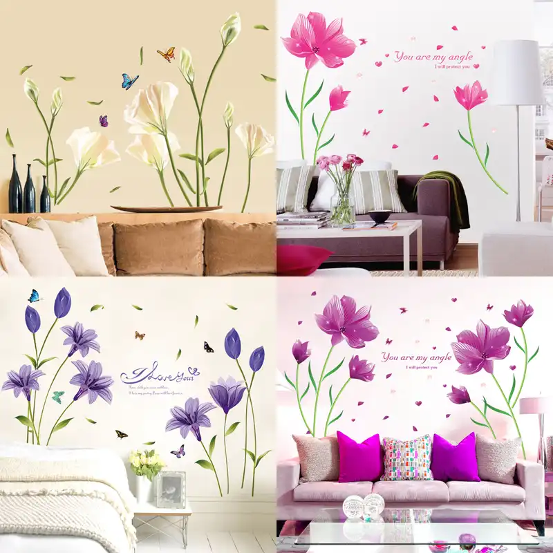 Pegatinas De Pared De Flores De Lirio Elegantes Creativas