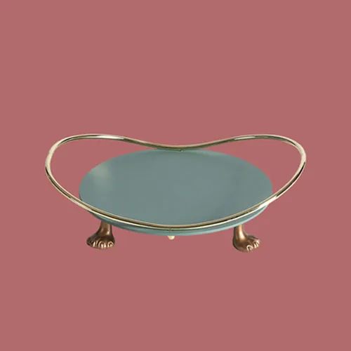 Round-Green JINSERTA металлический лоток для хранения роскошных ювелирных изделий, косметический Органайзер, креативный Домашний Настольный декоративный поднос для мелочей, подарки - Цвет: Round-Green