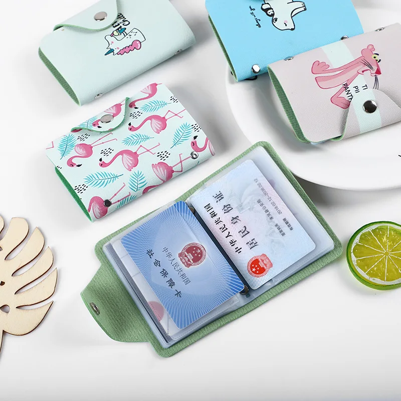 

New Korean Edition Card Bag PU+PVC Animal Portrait For ID/Bank/Bus Card Fashionable Card Bag Cards Holder Bag WIth 20 Slots Hot