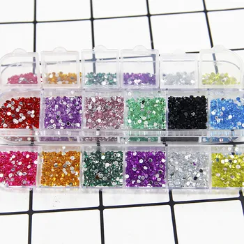 

12 Colors Boxed Crystal Diamond Plasticine Slime Container Polymer Clay Charms DIY Nail Molds Decoration Materials Accessories
