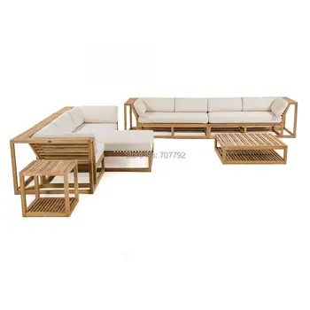 

High end luxury outdoor teak lounge sofas leisure patio garden sofa sets furniture