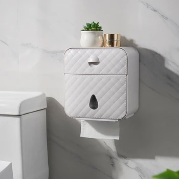 

Waterproof Wall Mount Toilet Paper Holder Shelf for Toilet Paper Tray Roll Paper Towel Holder Case Tube Storage Box Tray