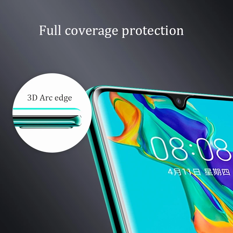 Protective Glass for Huawei P30 Pro Screen Protector 3D Full Cover