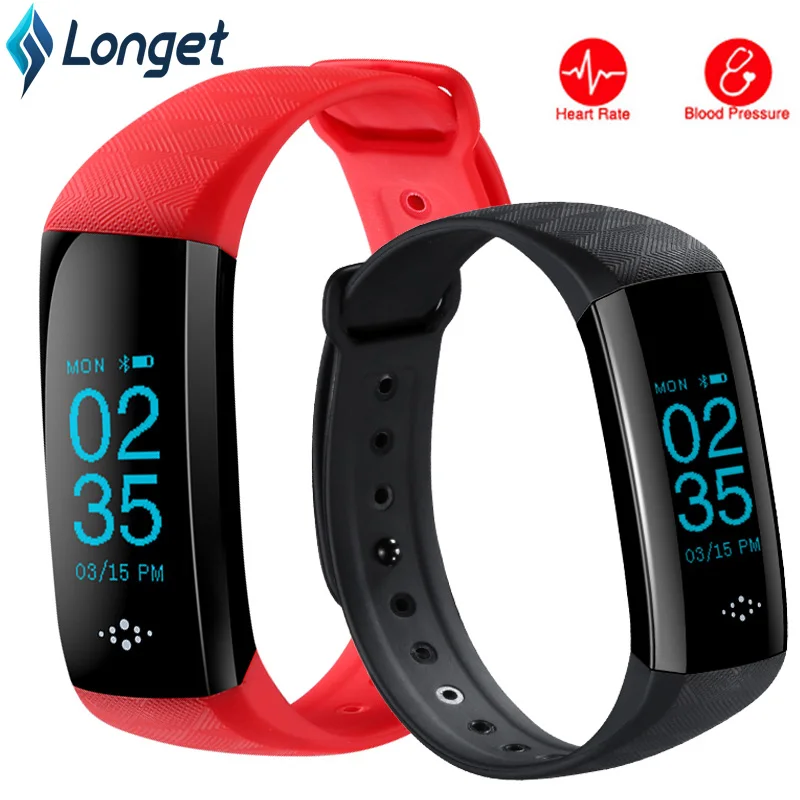 Longet M2S умный Браслет, фитнес-трекер, пульсометр и мониторинг BP, цветной экран, водонепроницаемый спортивный браслет для мужчин и женщин