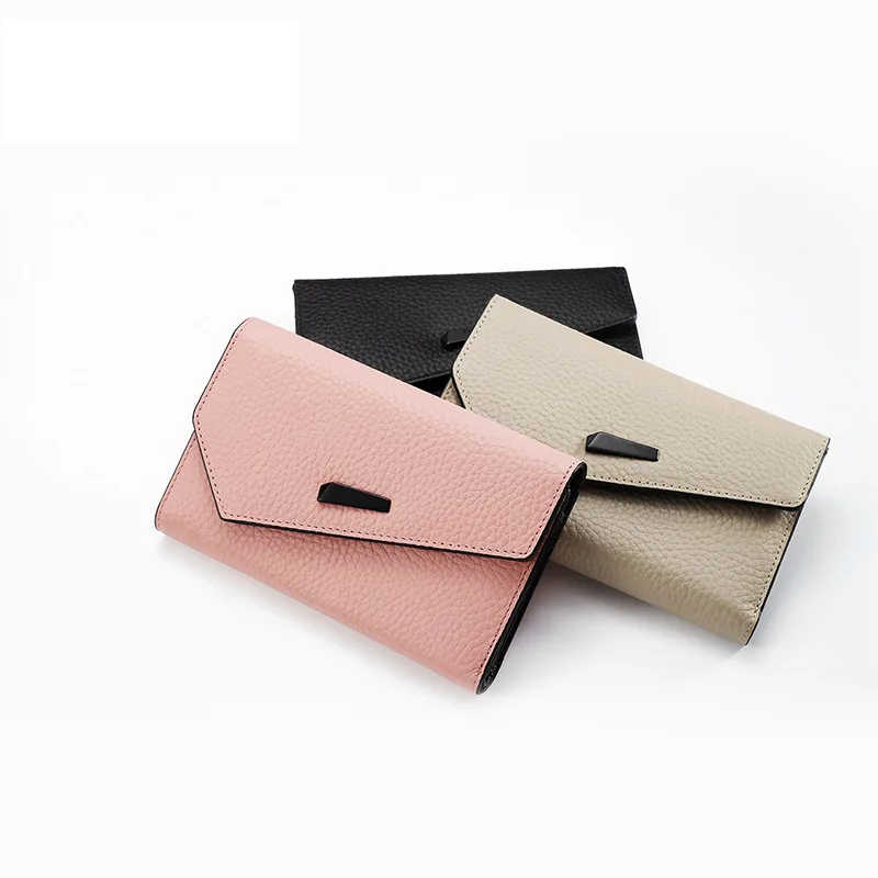 

Shuai pai WOMEN'S Leather Wallet Spring And Summer Short Genuine Leather Snap Closure Wallet Fashion Multi Card Bit Change WOMEN