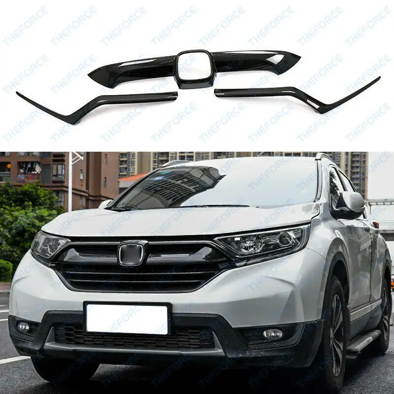 Для Honda CRV 2017 2018 2019 автомобиля Передняя ABS углеродное волокно черная поверхность