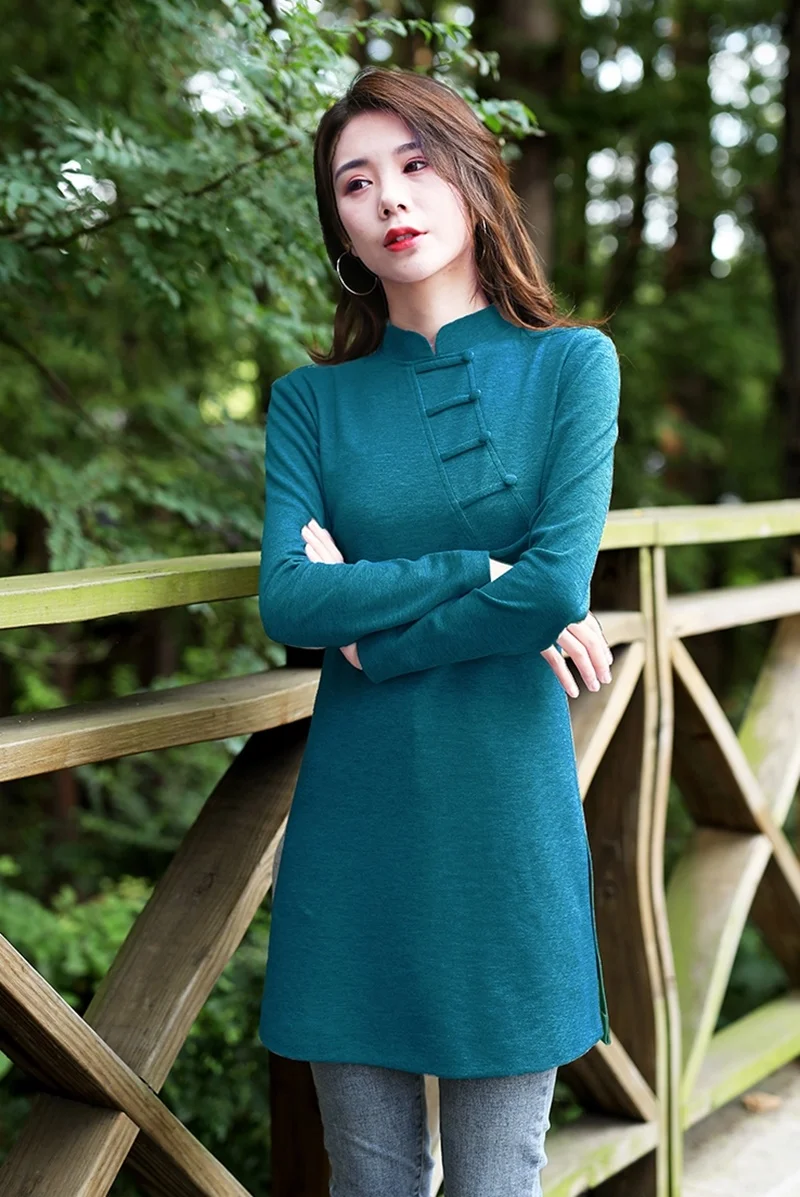 Традиционная китайская одежда для женщин Cheongsam топ женские топы и блузки Ретро Стиль Элегантные Женские китайские Топы TA2169