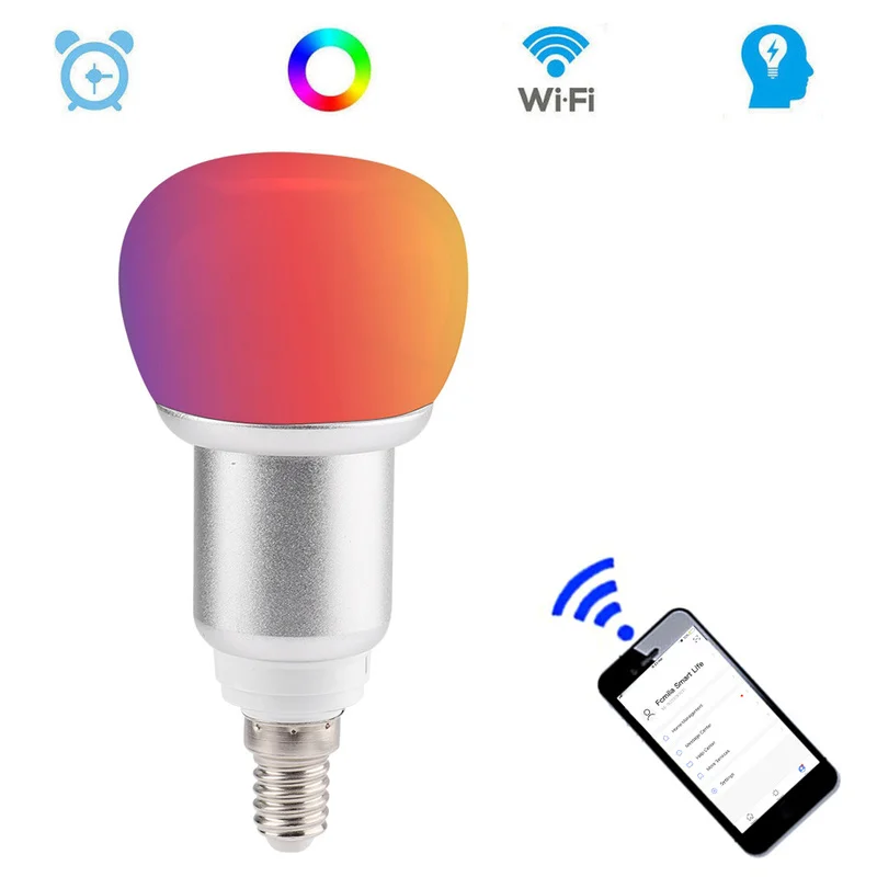 E27/E26/E14/B22 RGB светодиодный WiFi «Умная лампа» лампа для Amazon Alexa Echo Google Home пульт дистанционного управления цветная лампа