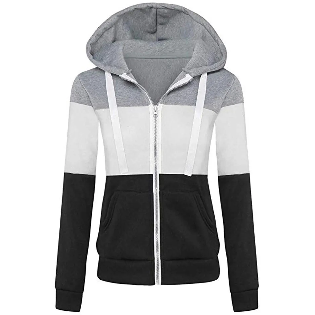 2019 Модные осенние женские толстовки пальто длинный рукав полосатый тонкий