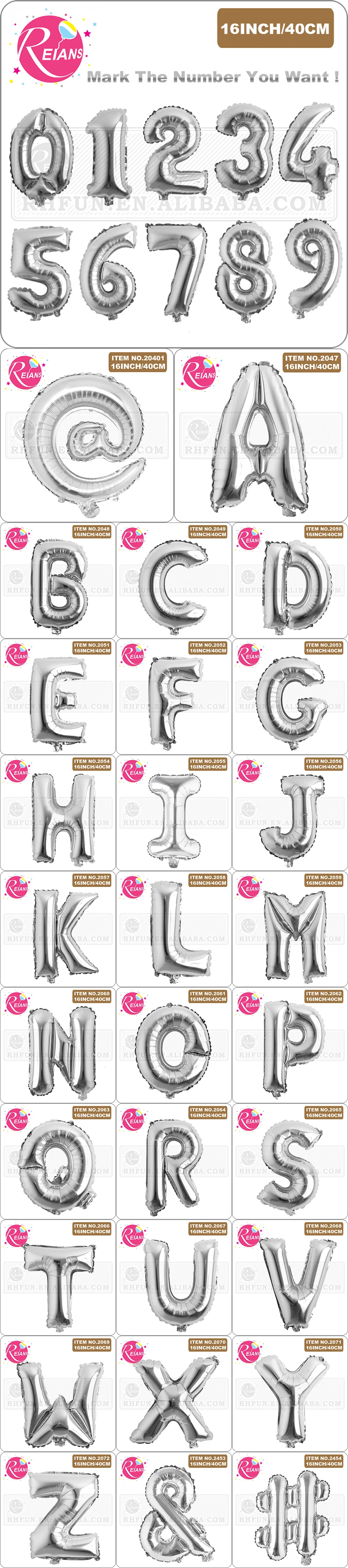 16 Inch Silver Alphabet Number Letters Balloons Birthday Party Decorations Kids Foil Balloon New Year Party Wedding Decoration