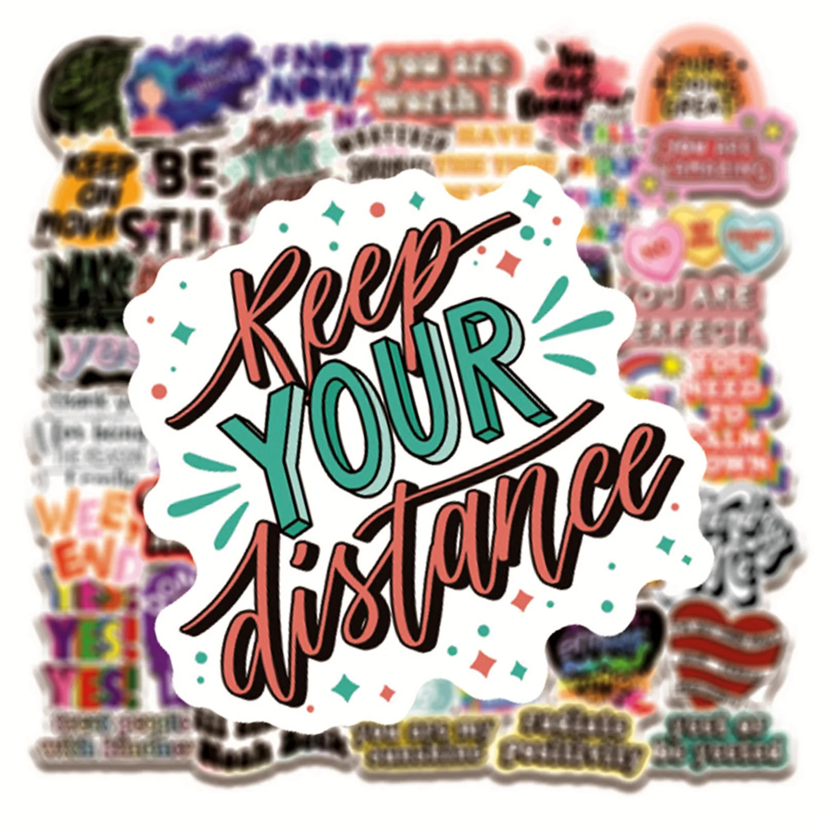 Motivational Phrases Sticker Inspirational Life Quotes Stickers Laptop Study Room Scrapbooking Office Graffiti Decals 10/50Pcs
