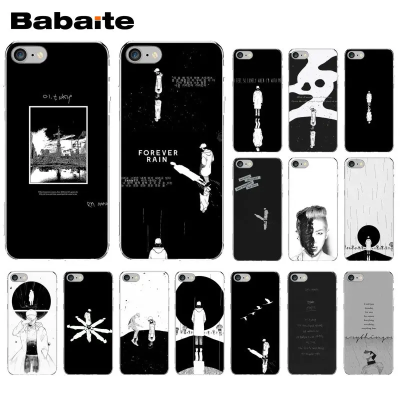 

Babaite KPOP RM Mono Transparent Soft Shell Phone Cover for Apple iPhone 8 7 6 6S Plus X XS MAX 5 5S SE XR Mobile Cases