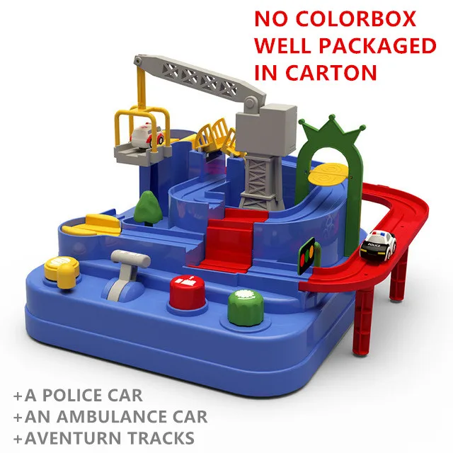 Детские развивающие треки Juguetes Carro Brinquedos транспортные средства 2 машинки Adventure Rail игрушка для трека для детей Мальчики Девочки старше 3 лет - Цвет: No colorbox