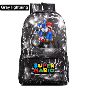 

Mario Bros Sonic Backpack School Bags for Boys and Girls Schoolbags for Teenagers School Bagpack Satchel Travel Bags