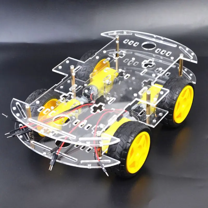 Мотор умный робот шасси автомобиля DIY Kit скорость кодер 4WD 4 колеса автомобиля для обучения обучающий инструмент 634F