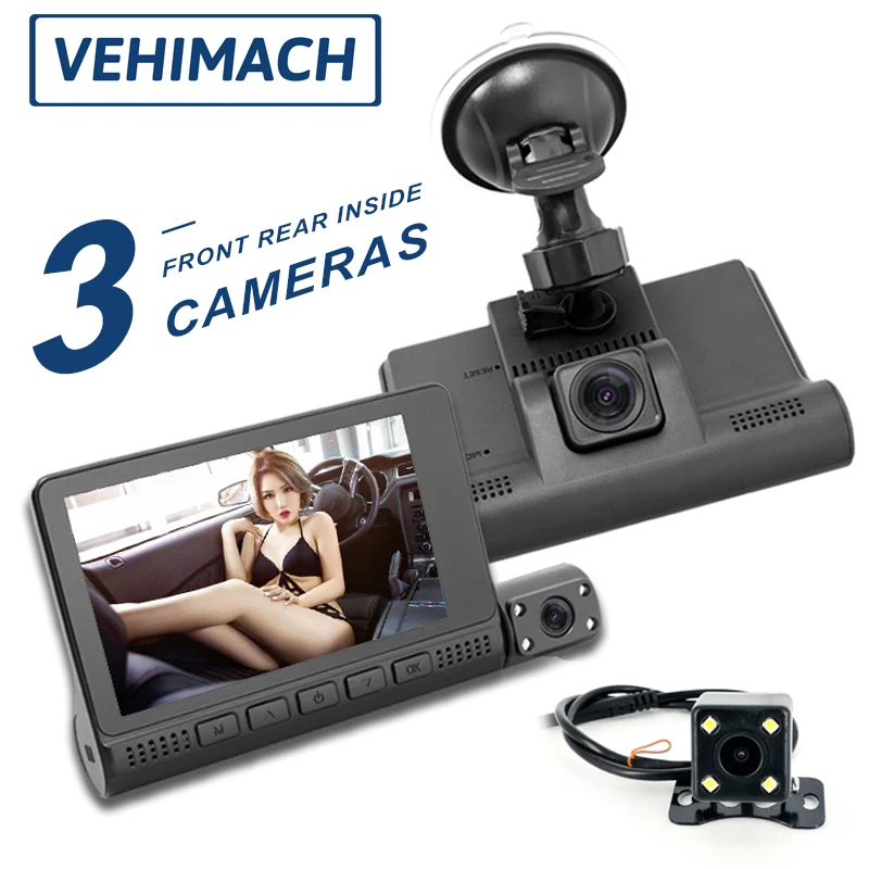 

Car Camera Recorder Mirror DVR HD 1080P Dual Dash Cam 4 Inch Front And Rear View Video Recorder Registrator 24h Parking Monitor
