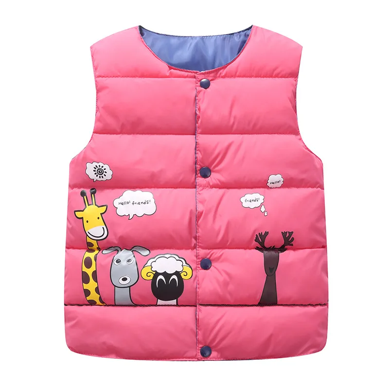 Rose Giraffe Зимний детский жилет; детские парки; жилет для малышей; детский жилет-светильник; детская одежда для маленьких мальчиков и девочек; верхняя одежда; куртка без рукавов - Цвет: Rose Giraffe