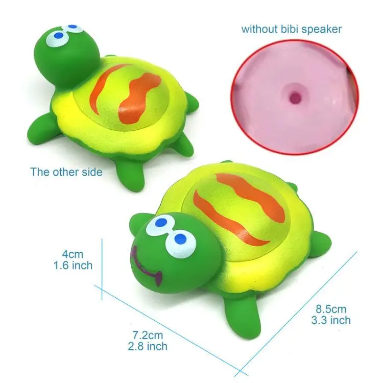 New Turtle No BB Милые животные Детские Игрушки для ванны для детей ПВХ поплавок сжимающий звук балуясь игрушки дети кошка рыба ванная комната щепотку спрей игрушка - Цвет: New Turtle No BB