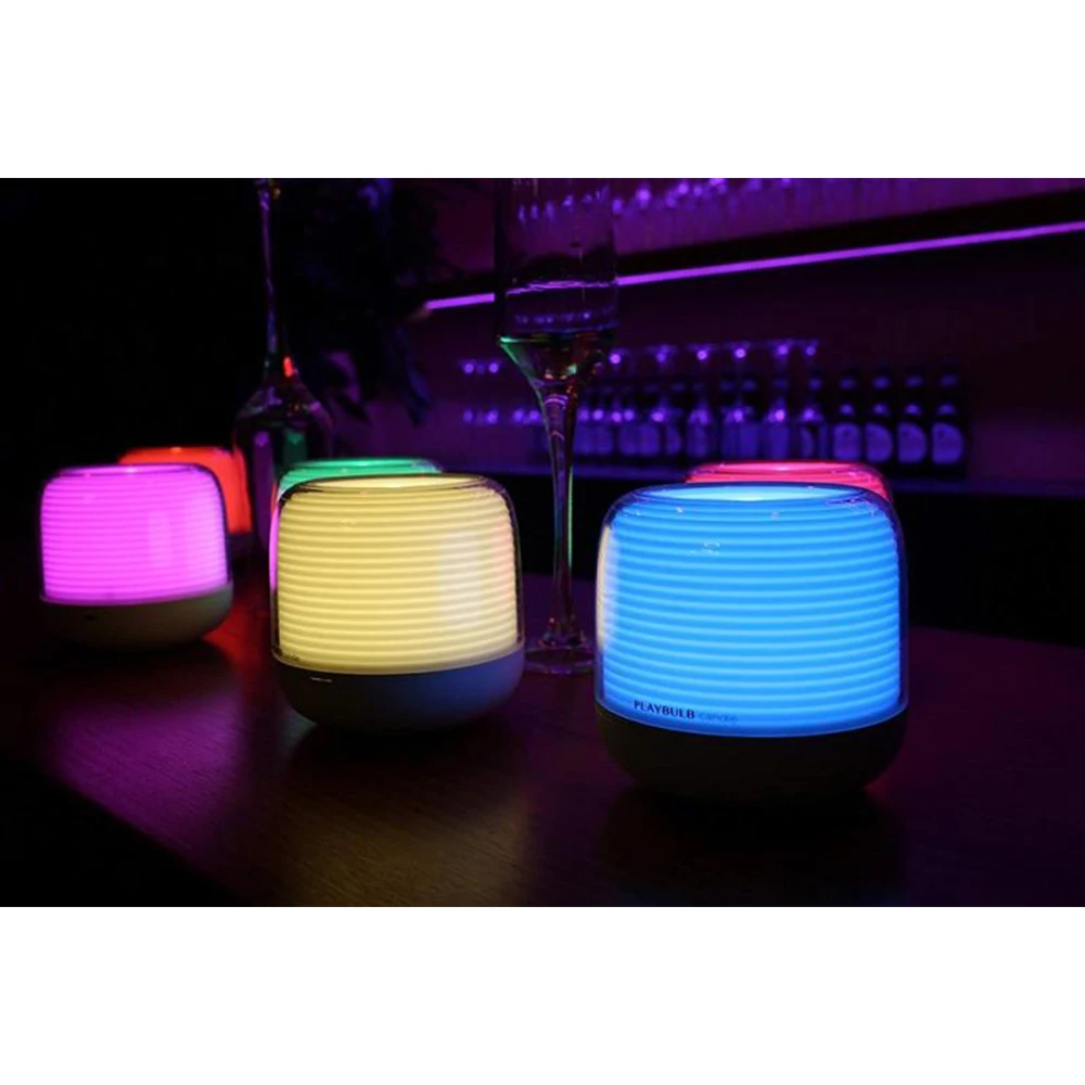 Ночной светильник, приложение, удаленное изменение цвета, умная Atmospher свеча, Bluetooth, беспроводная батарея(3* AA), 3 Вт, светодиодный, для украшения спальни, дома
