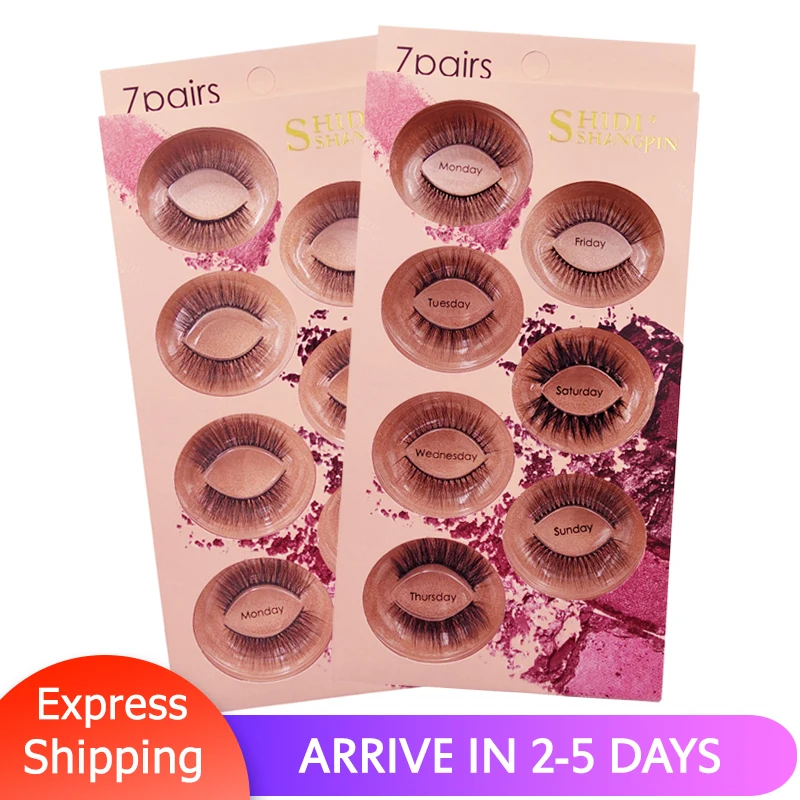 

7 pairs mink eyelashes lashes maquillaje false eyelashes volume lashes cilios plastic cotton stalk eyelash extension faux lashes