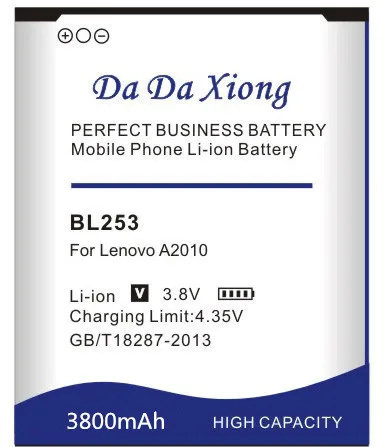 Da Xiong 3800mAh BL 253 BL253 батарея для lenovo A2010 батарея