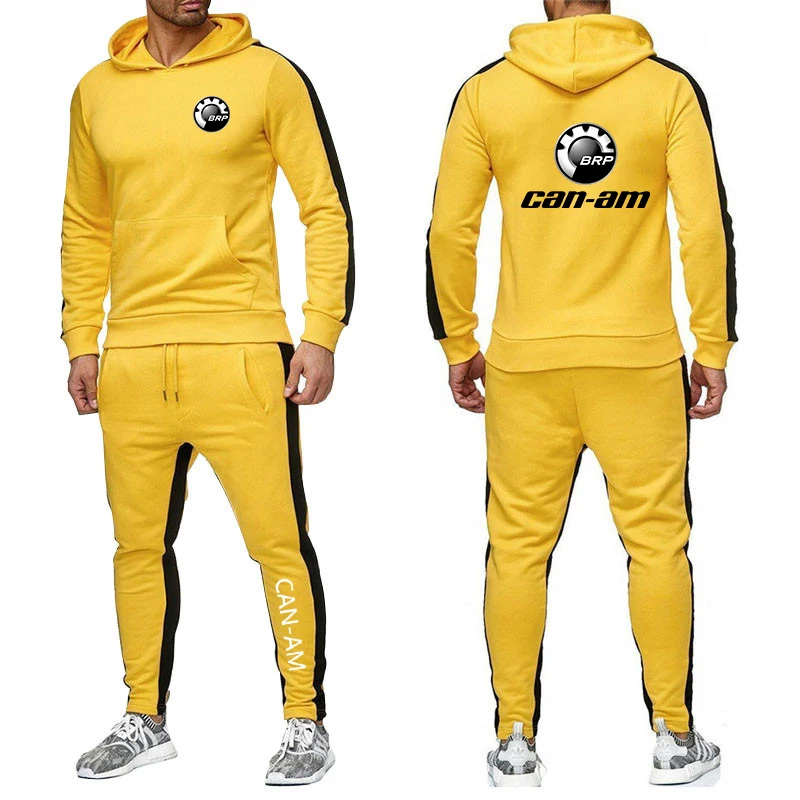 designer jogging suits Men‘s Tracksuit Can-am BRP Logo Hoodie Suits Men Trend Fleece Hoodie Sweatshirt+Sport Pants 2Piece Casual Jogger Suit Sportswear men's outfit sets