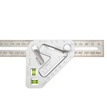 

Protractor Carpenter Tool Multi-Function Woodworking Measuring Tool Angle Ruler Practical Roof Revolutionizing Carpentry Utensil