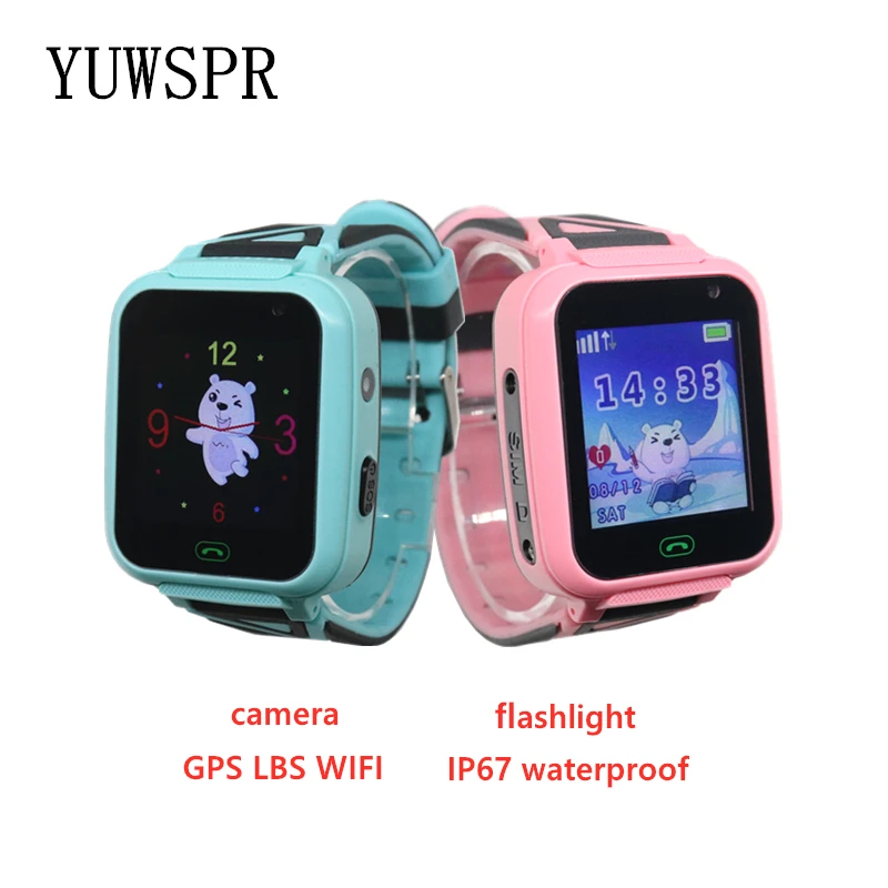 

Kids Smart GPS tracker watches waterproof IP67 flashlight camera SOS GPS Wifi Location 1.44" touch Children phone clock T16